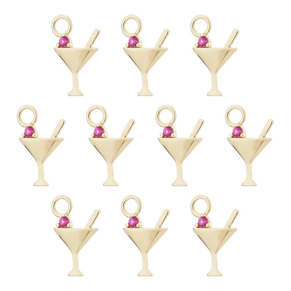 1257 10pcs Wine Glass Charms for Jewelry Making Hawaii Style Wine Drinks